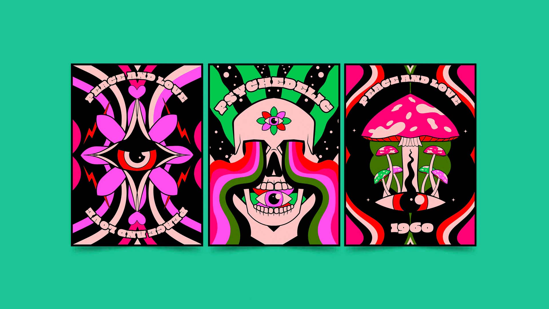 Grafikdesign Trend 2024 Psychedelische Dimensionen